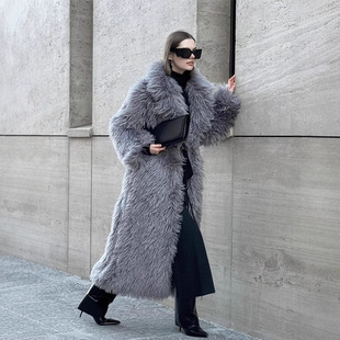 imitation coat fur women winter long faux warm