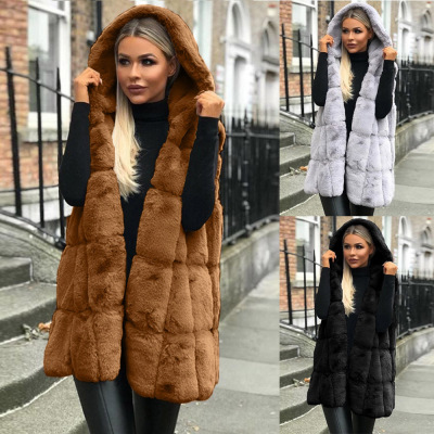 Imitation fur hooded vest explosive autumn and winter hoode