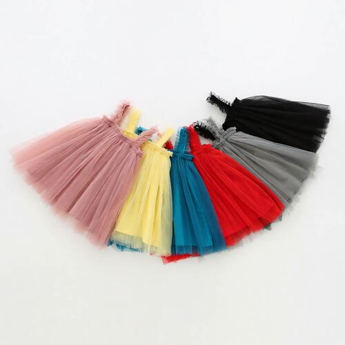 Christmas Ins Summer Girls' Strap Mesh Dress Children's