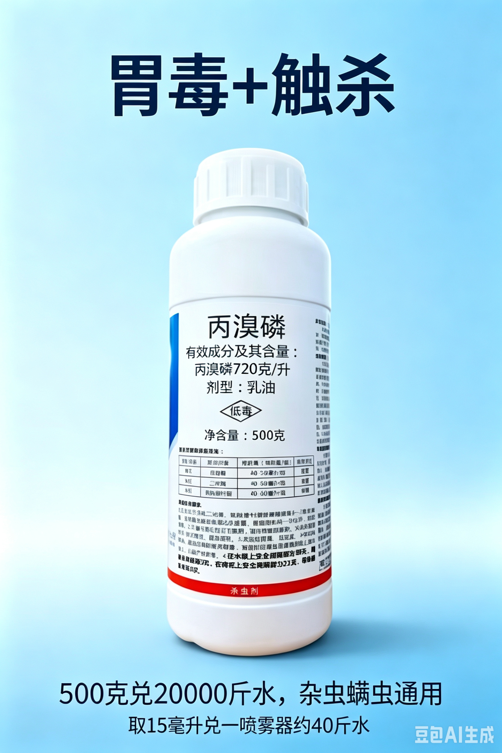 72%丙溴磷抗性红蜘蛛持久胃毒 抗性低杀螨飞蛾白粉虱木虱杂虫农药