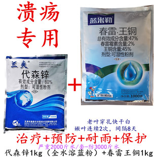 柑橘溃疡病专用药春雷王铜+代森锌耐雨保护治疗内吸穿孔柑桔杀菌