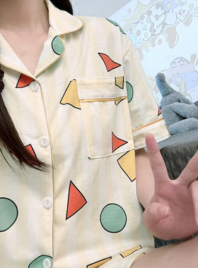 蜡笔小新同款睡衣女夏季纯棉短袖