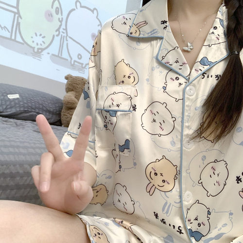乌萨奇小八睡衣女款夏天冰丝短袖