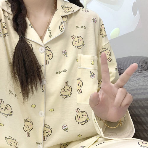 日系卡通乌萨奇睡衣女春秋季长袖