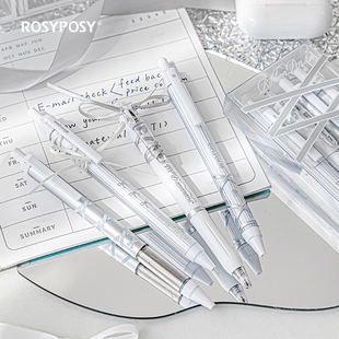 「新色纯白薄荷!绑带芭蕾笔」Rosyposy柔设中性笔学生笔记黑水笔