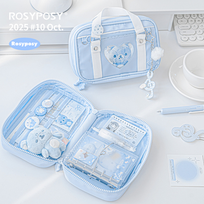 「水色！制服手帐包」ROSYPOSY柔设JK笔袋娃烧饼包波点日系校供拆