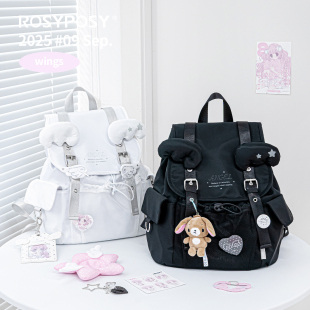 「轻亚 韩感天使双肩」Rosyposy柔设背包ins风翻盖轻通勤旅女追