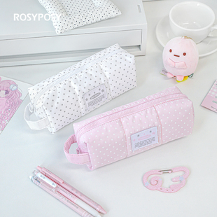「韩系波点！好料新款」ROSYPOSY柔设笔袋充棉学生甪简约大容量
