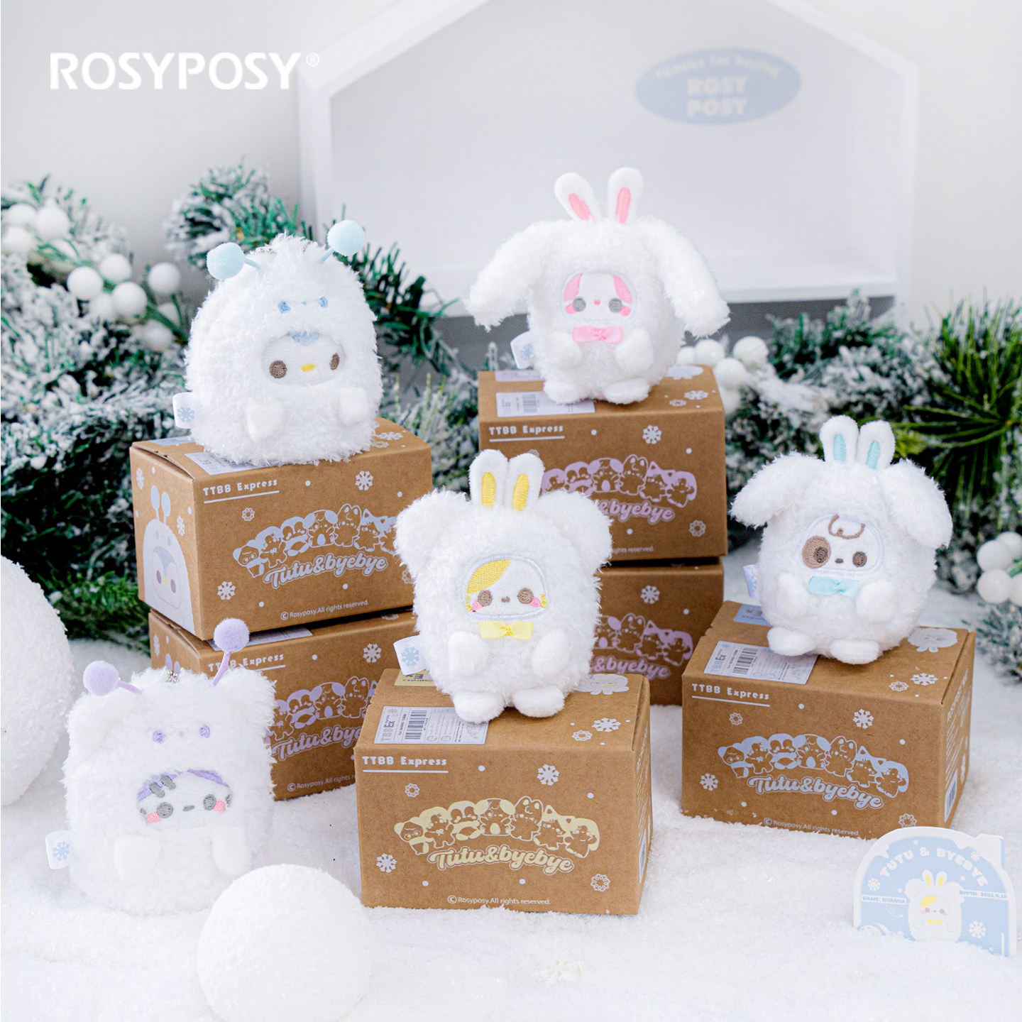 「雪人手玉！掌心宝宝」RosyPosy柔设迷你毛绒挂件公仔8cm包挂饰图片