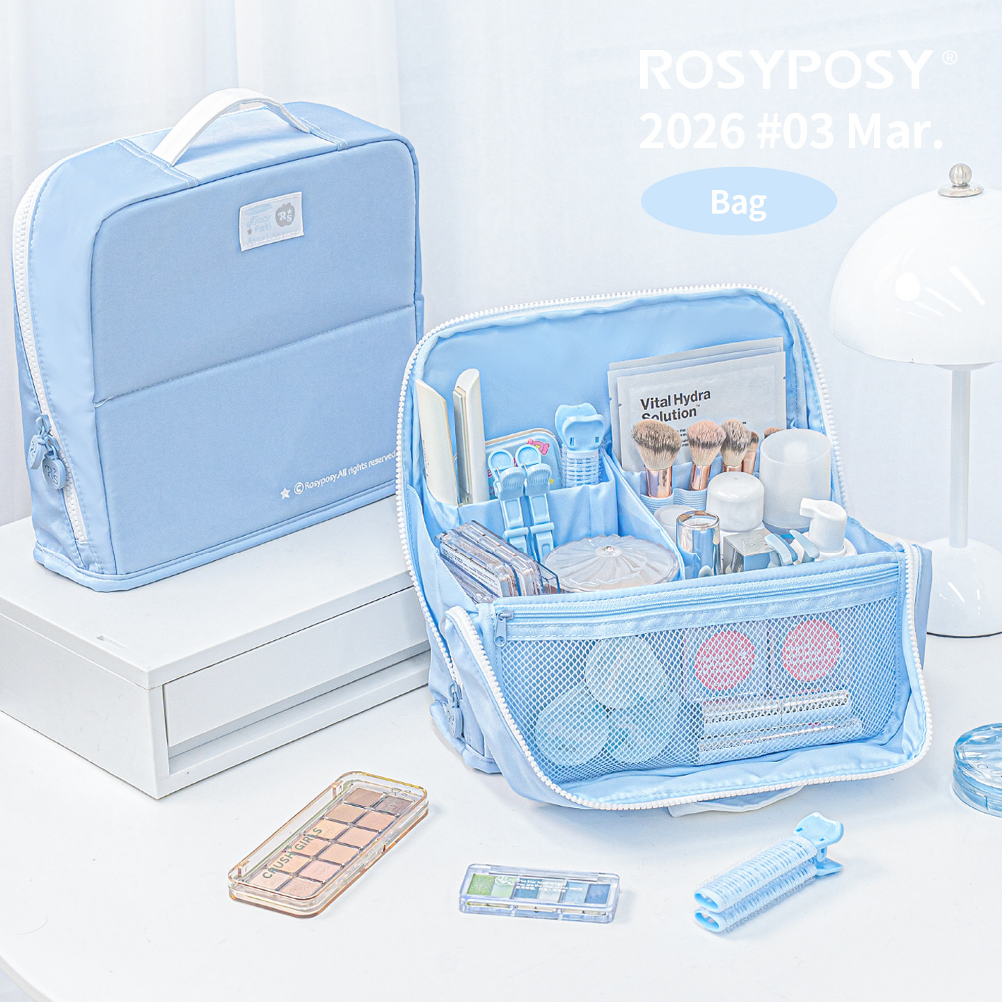「利索收纳！可立化妆包」ROSYPOSY柔设高铁拉杆大容量洗漱分区