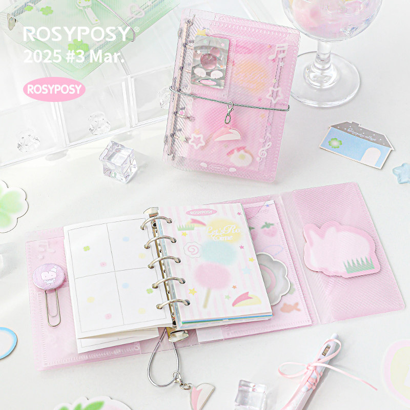 「三折M5！兔子苹果」Rosyposy柔设mini活页手帐本韩迷你三色丸子,文具电教/文化用品/商务用品,手帐/日程本/计划本,淘宝优惠券,粉丝福利购,淘宝优惠卷