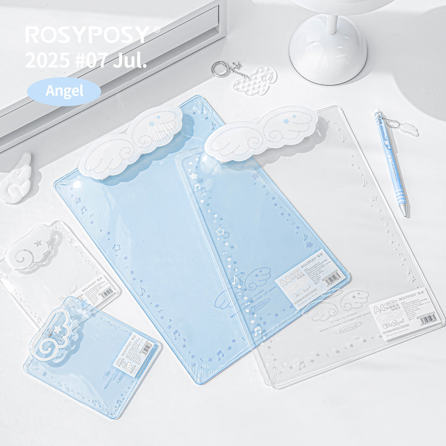 「天使之泪！翅膀板夹」Rosyposy柔设清透A4迷你A7小M5便签,文具电教/文化用品/商务用品,文件夹/试卷夹,淘宝优惠券,粉丝福利购,淘宝优惠卷
