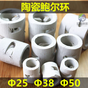 陶瓷鲍尔环化工填料 耐酸碱高温腐蚀 化工塔用除尘脱硫 25 38 50