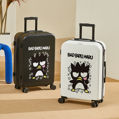 多功能行李箱印花企鹅新款卡通旅行箱男20大容量拉杆箱登机密码箱