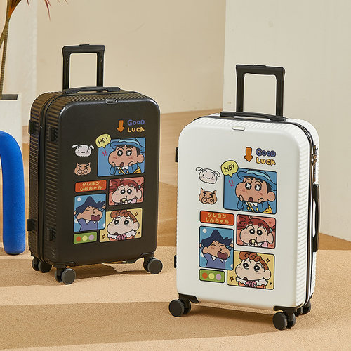 蜡笔小新涂鸦行李箱多功能拉杆箱结实耐用20万向轮密码旅行箱皮箱