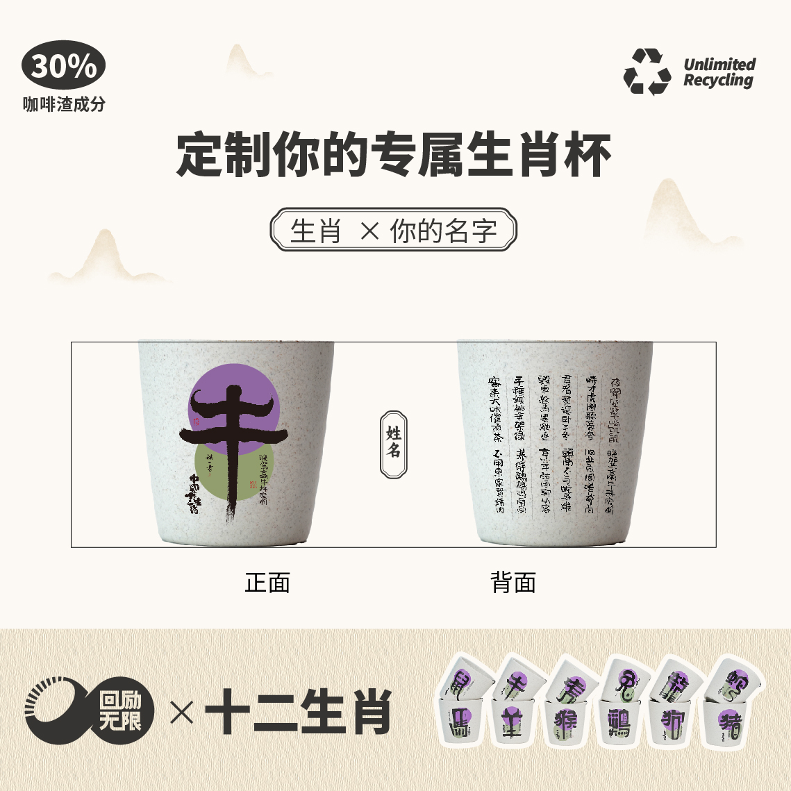 【十二生肖蜂鸟杯】生肖图案专属蜂鸟杯环保与传统文化完美结合