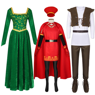 成人万圣节派对绿色怪物Shrek史莱克菲奥娜公主Fiona cosplay服装