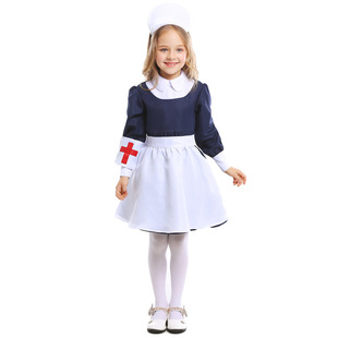 六一节儿童职业体验角色扮演服装 幼儿园女童演出护士裙Nurse Cos