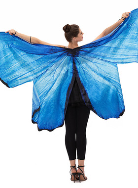 成人女蓝色蝴蝶翅膀舞蹈披风Butterfly Wing精灵仙子舞台表演服装