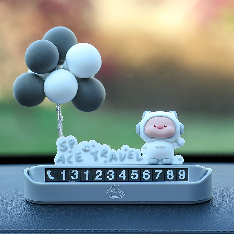 汽车载手机电话号码牌临时停车牌可爱卡通公仔夏季车内摆件装饰品