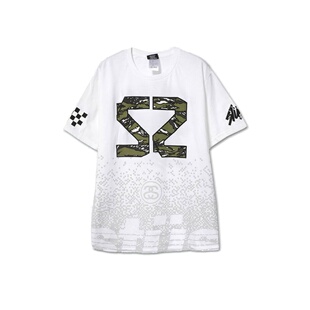 stussy ss camo 35 tee 机车赛道风复古夏季半袖宽松短袖潮流t恤