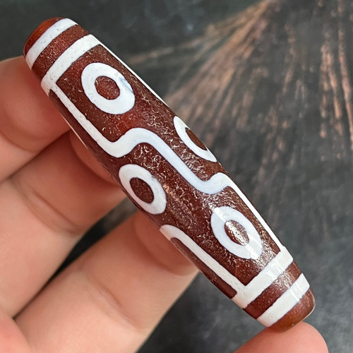 西藏红肉九眼五眼天珠 藏传天珠项链吊坠 佛珠念珠手串配珠配饰