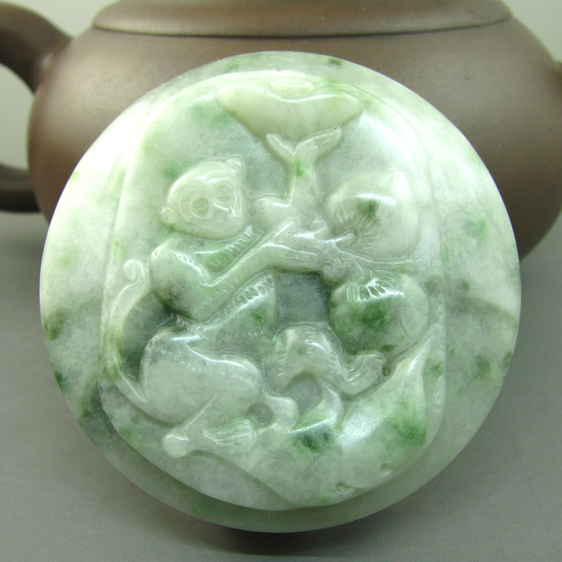 送证书独山玉猴男士腰扣腰佩