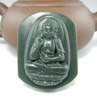 天然和田玉属狗属猪本命佛阿弥陀佛男士皮带扣腰扣男款腰牌腰佩饰