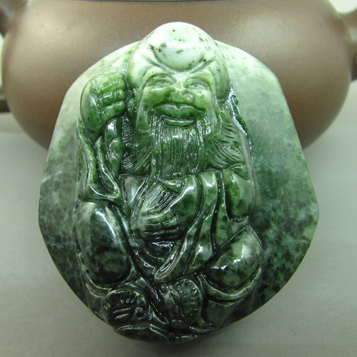 送鉴定证书独山玉寿星腰扣腰佩