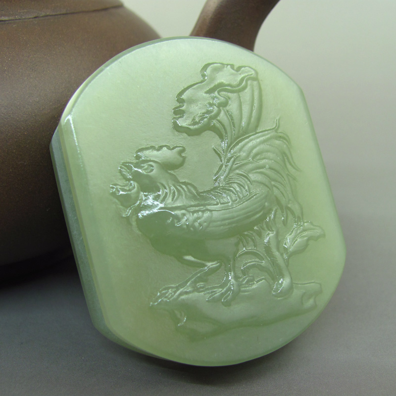 送鉴定证书和田玉生肖鸡腰扣腰佩