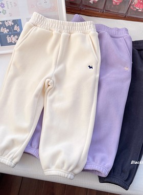 100-160码冬款童装 男女童儿童双面奥丽绒保暖运动裤卫裤宽松休闲