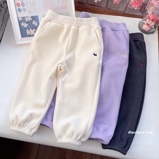 160码 卫裤 冬款 男女童儿童双面奥丽绒保暖运动裤 宽松休闲 童装 100