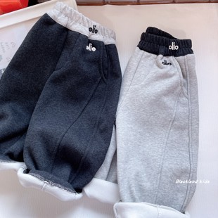 童装 冬季 加绒卫裤 男童女童一体绒休闲运动裤 子 儿童保暖裤 160码