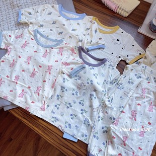 90-150码 软糯高弹轻薄儿童睡衣 夏款男女童儿童宝宝家居服套装
