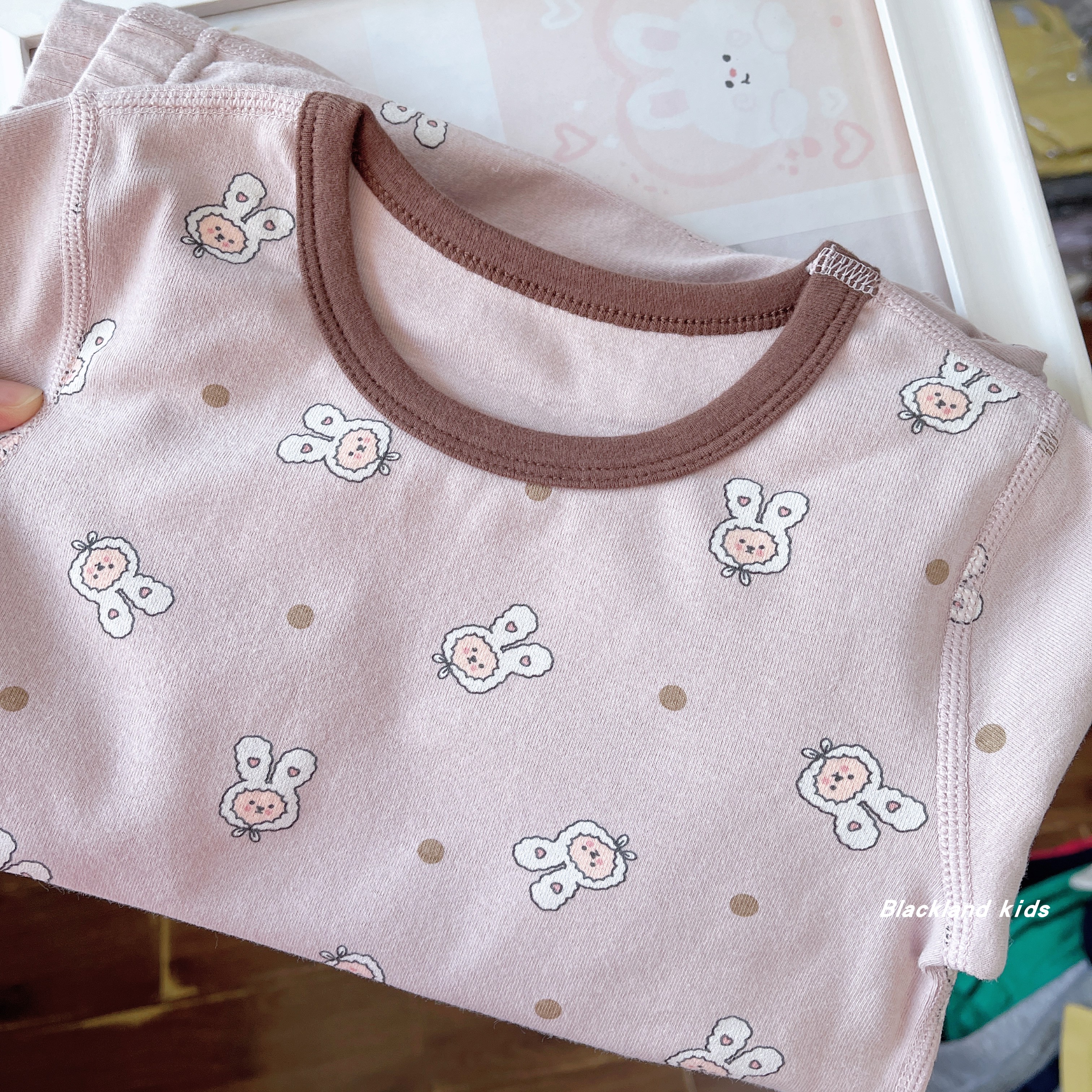 90-150码10A抗菌羊毛拉架家居服女童无骨A类睡衣秋冬秋衣秋裤套装