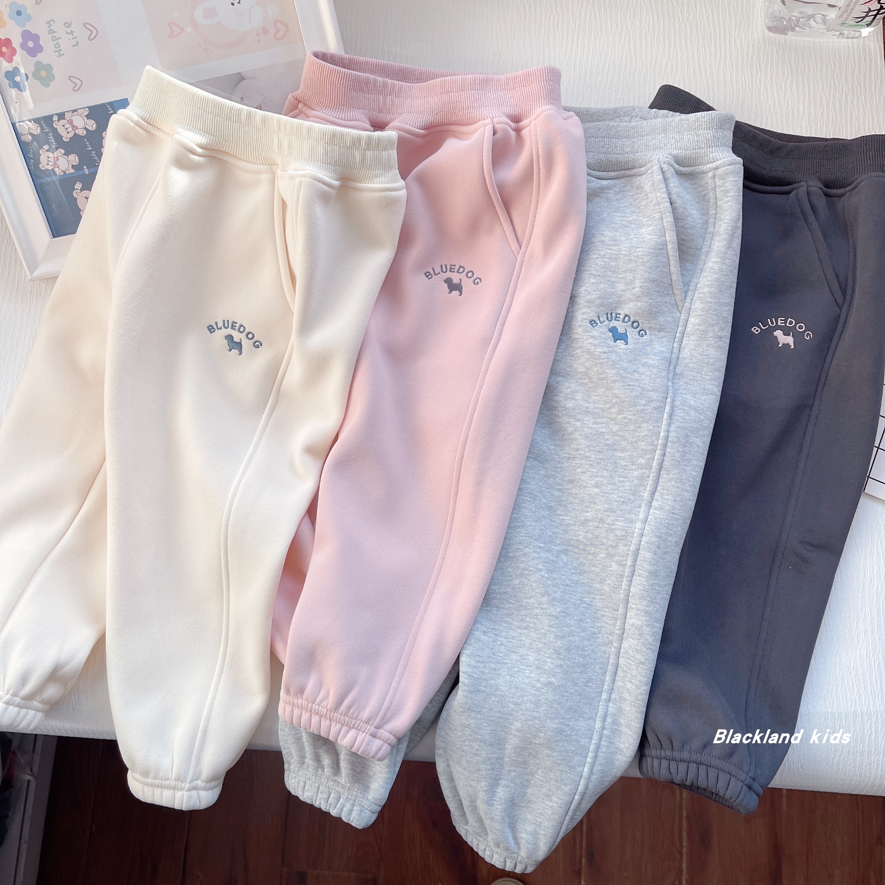 100-160码冬款童装 男童女童加绒加厚卫裤儿童保暖奥丽绒运动裤子