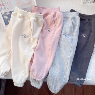 160码 儿童保暖奥丽绒运动裤 冬款 男童女童加绒加厚卫裤 子 童装