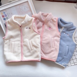 春秋冬款童装男童女童羊羔绒马甲儿童宝宝卡通保暖小立领坎肩背心