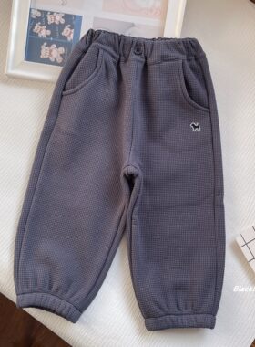 90-150码冬童装男童女童儿童宝宝运动裤加绒裤子一体绒保暖卫裤