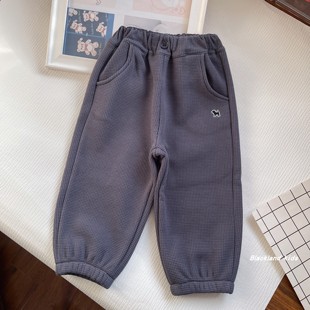 90-150码韩国童装男童女童儿童宝宝运动裤加绒裤子一体绒保暖卫裤