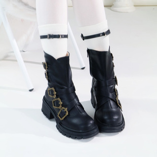 暮光序曲马丁靴子桃小坞lolita复古短靴女朋克酷学院风秋冬现货