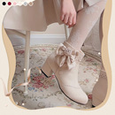 现货 玫瑰誓约原创lolita短靴女中跟少女复古优雅秋冬雪地靴cla