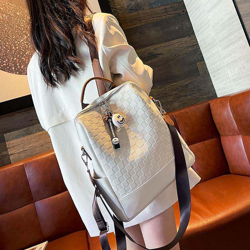 香港代购女包2025新款时尚简约双肩包休闲真皮洋派学生书包揹包潮