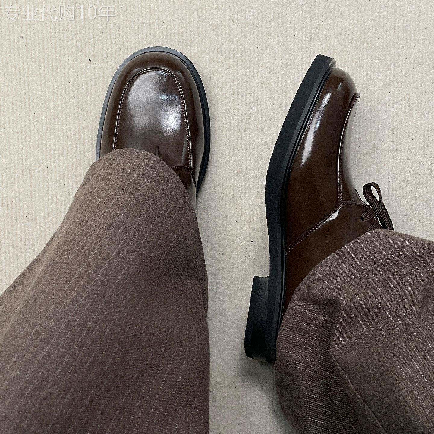 【高品质】德比鞋男款棕色厚底增高乐福鞋男通勤结婚新郎大头皮鞋