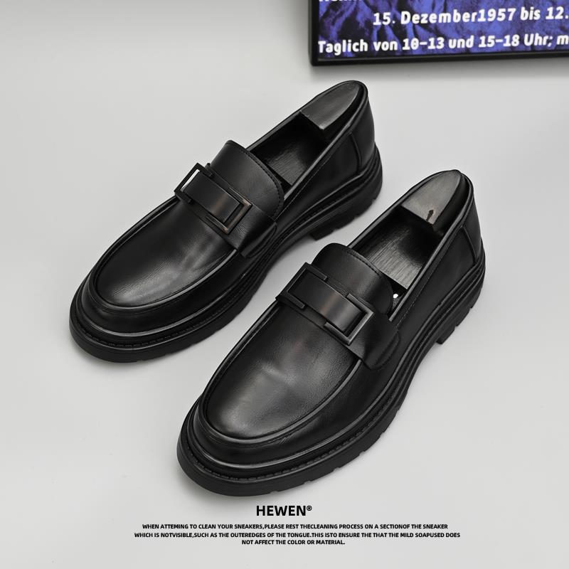 Ocnltiy英伦真皮乐福鞋男2024春秋新款男鞋软底皮鞋一脚蹬商务鞋