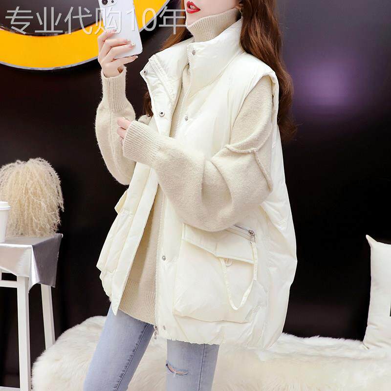 羽绒马甲女秋冬外穿2025新款韩版宽松小个子棉衣棉服马夹背心外套