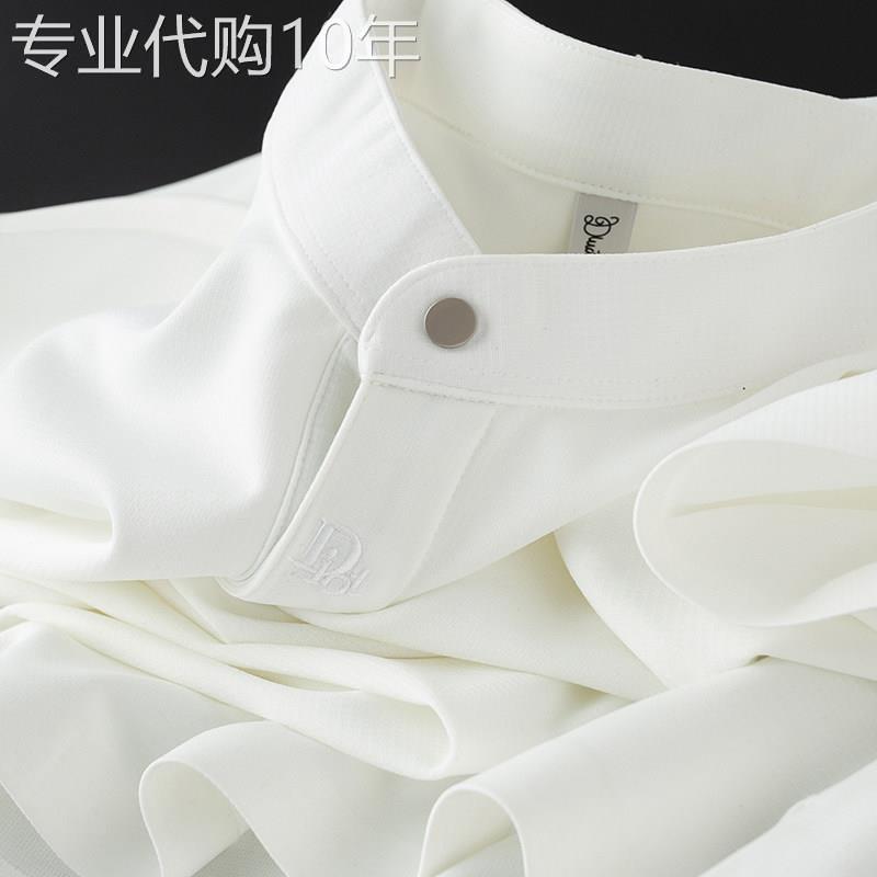 非常帅气 中式立领polo衫男短袖修身无痕压胶半袖t恤男士夏季薄款