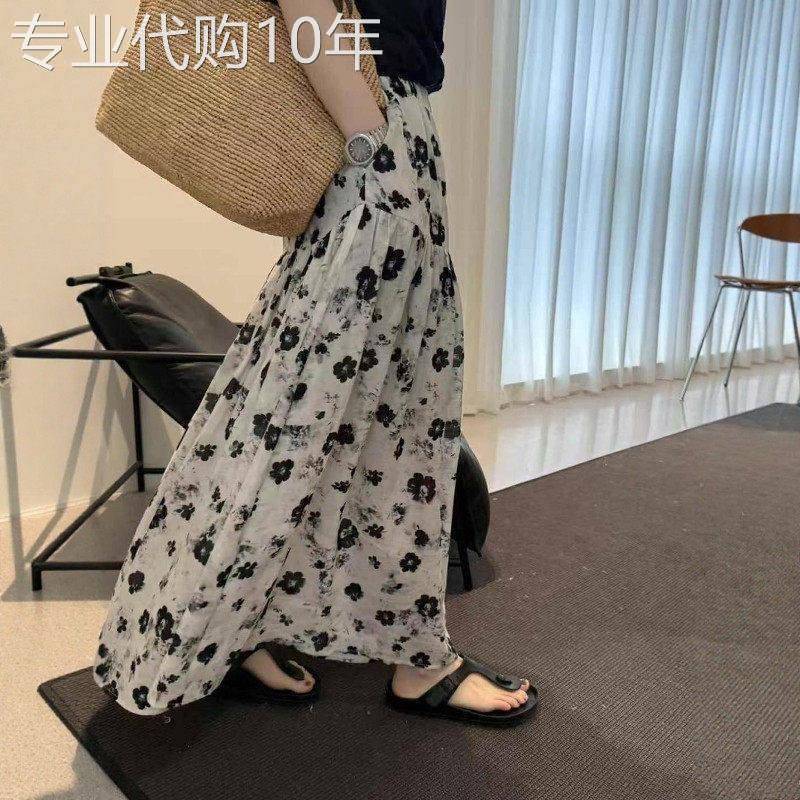2026夏新款碎花半身裙长款女夏小个子蛋糕长裙垂坠感大摆a字伞裙