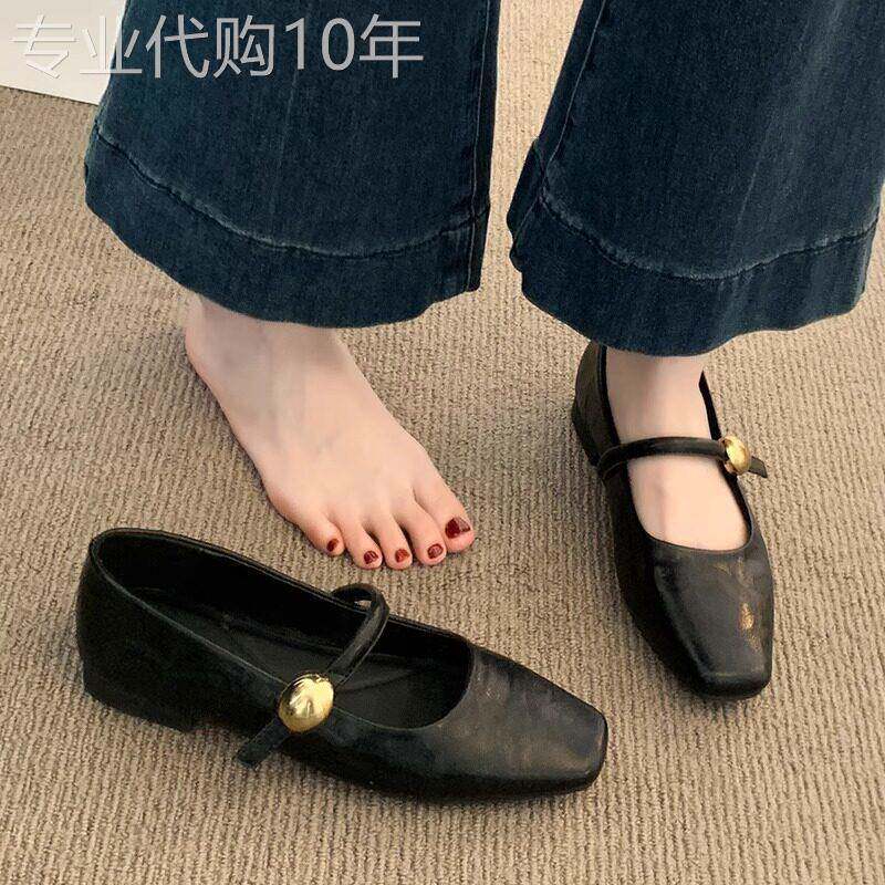 英国真皮平底单鞋女2026新款春季低跟小皮鞋巨好看黑色玛丽珍鞋子