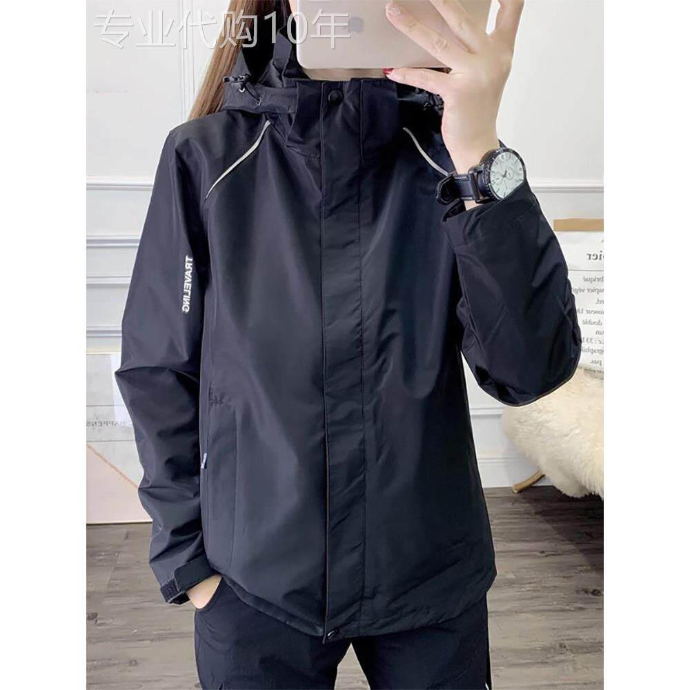 潮牌冲锋衣外套女三合一2025新款冬季防风防水保暖加绒加厚登山服